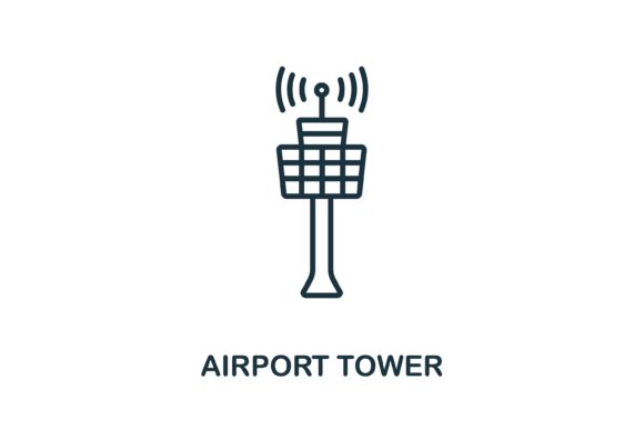 Airport Tower Icon for Modern Design Projects