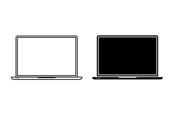Laptop Icon in Linear Style on White: A Design Essential for Modern Visual Communication