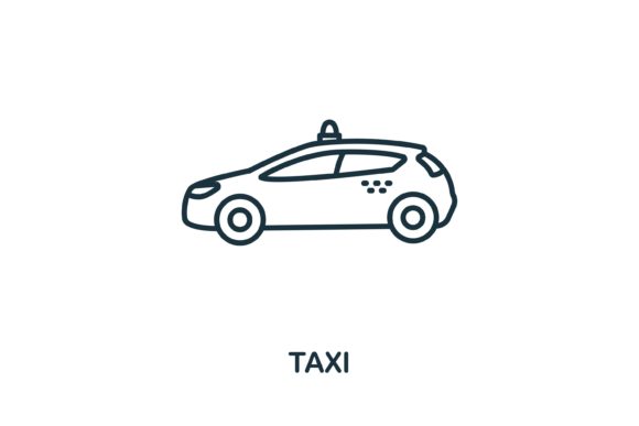 Taxi Icon from Airport Collection: A Practical Choice for Design Projects